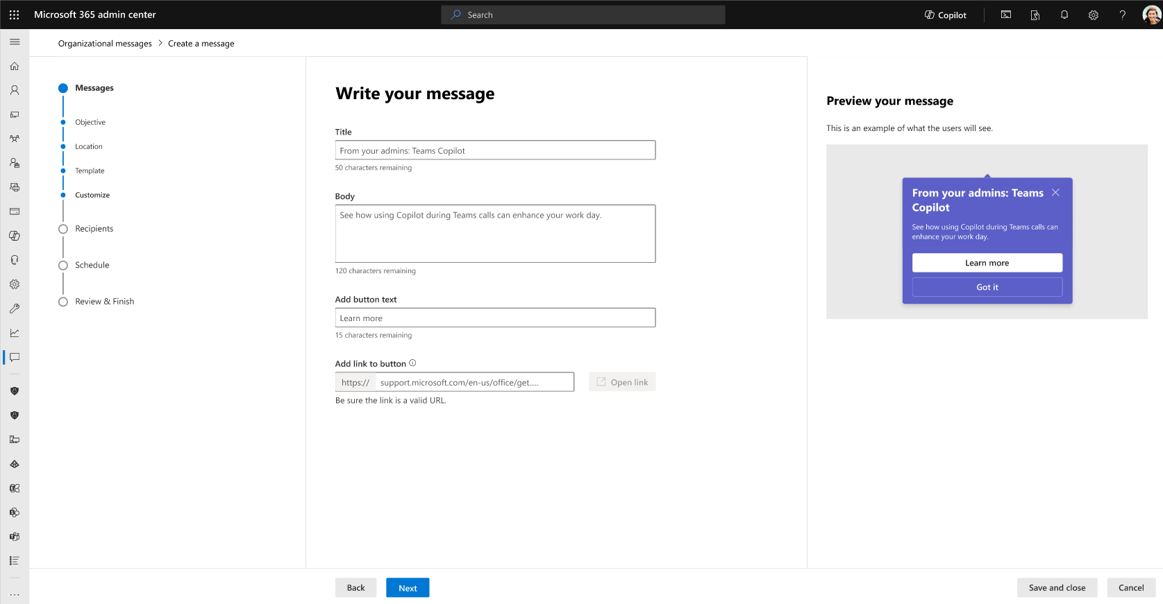 ข้อความองค์กร_สร้างข้อความ Organizational messages - Create