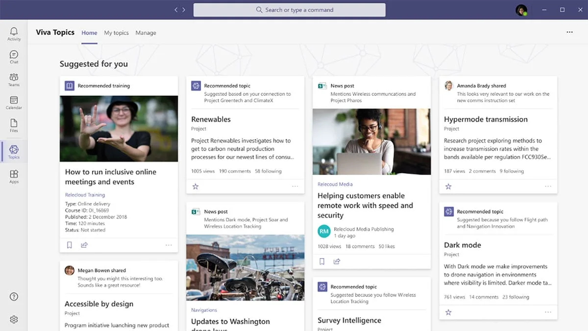 viva-topics-screenshot Screenshot of Microsoft Viva Topics