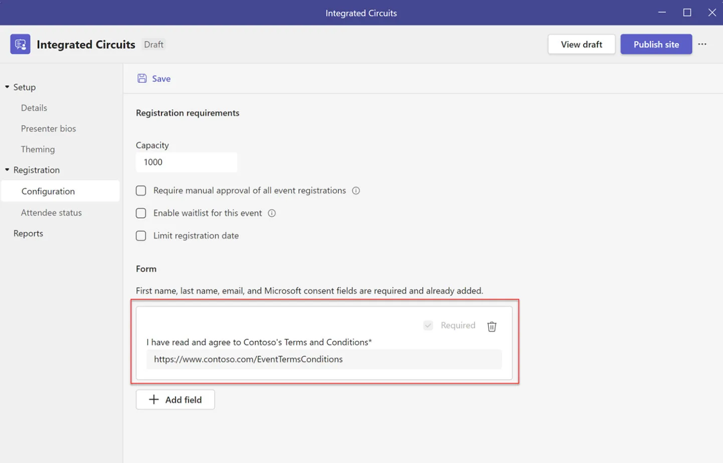 Webinar event registration configuration screenshot 3